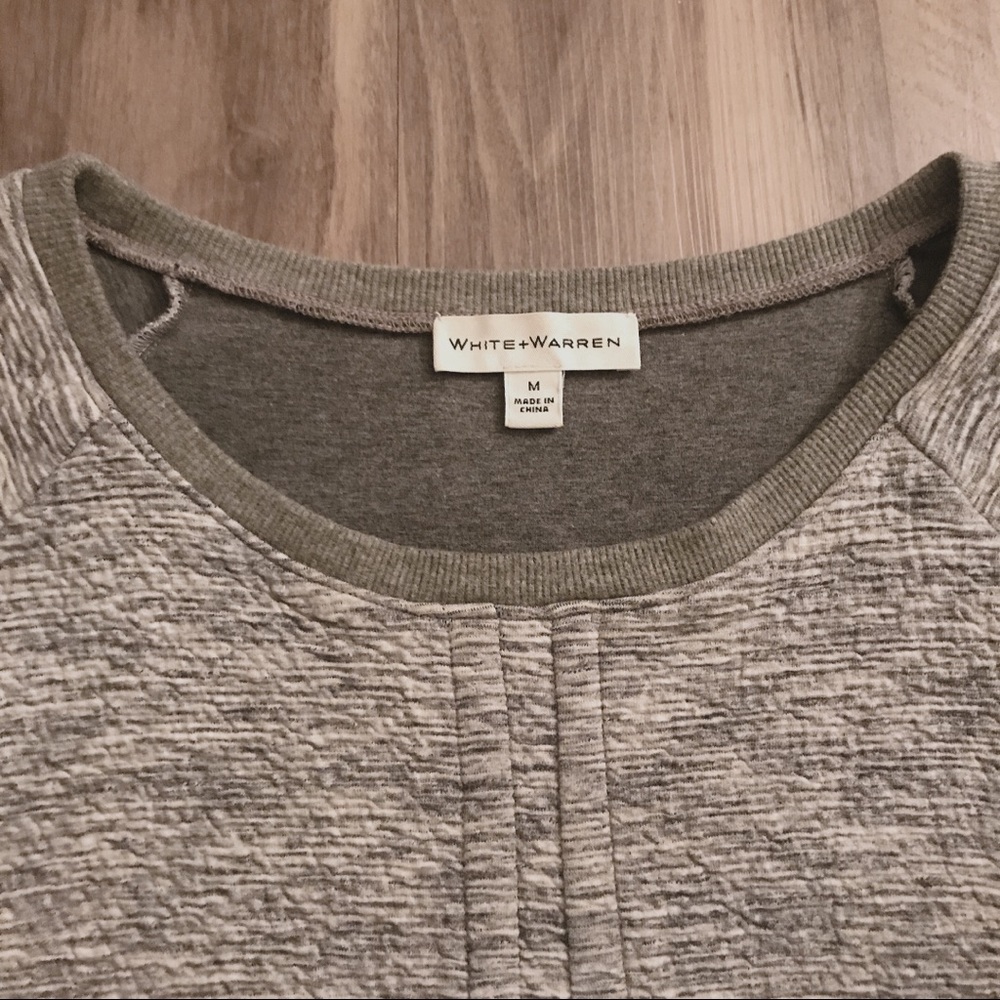 White & Warren long-sleeve heathered gray dress - Picture 4 of 15